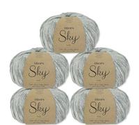 Frida's Wollhaus Drops 5 x 50 g Sky Stricken Häkeln Alpaca Schurwolle Alpaka Superweich 31 Farben (02 | Perlgrau Mix)