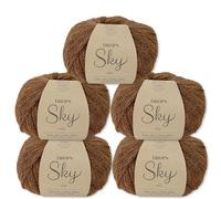 Frida's Wollhaus Drops 5 x 50 g Sky Stricken Häkeln Alpaca Schurwolle Alpaka Superweich 31 Farben (11 | Haselnuss Mix)