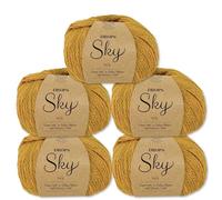 Frida's Wollhaus Drops 5 x 50 g Sky Stricken Häkeln Alpaca Schurwolle Alpaka Superweich 31 Farben (17 | Curry Mix)