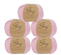 Frida's Wollhaus Drops 5 x 50 g Sky Stricken Häkeln Alpaca Schurwolle Alpaka Superweich 31 Farben (18 | Puderrosa Uni)