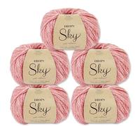 Frida's Wollhaus Drops 5 x 50 g Sky Stricken Häkeln Alpaca Schurwolle Alpaka Superweich 31 Farben (19 | Pfirsich Uni)
