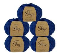 Frida's Wollhaus Drops 5 x 50 g Sky Stricken Häkeln Alpaca Schurwolle Alpaka Superweich 31 Farben (23 | Marineblau Uni)