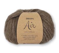Frida's Wollhaus Drops 50 g Air Stricken Häkeln Alpaka Schurwolle Alpaca Superweich 50 Farben (05 | Braun Mix)