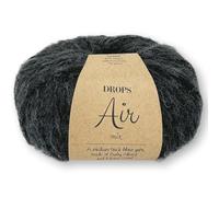 Frida's Wollhaus Drops 50 g Air Stricken Häkeln Alpaka Schurwolle Alpaca Superweich 50 Farben (06 | Anthrazit Mix)