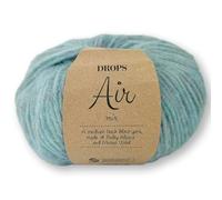 Frida's Wollhaus Drops 50 g Air Stricken Häkeln Alpaka Schurwolle Alpaca Superweich 50 Farben (27 | Seegrün Mix)