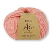 Frida's Wollhaus Drops 50 g Air Stricken Häkeln Alpaka Schurwolle Alpaca Superweich 50 Farben (50 | Pfirsichrosa Uni)