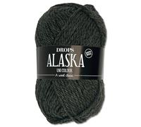 Frida's Wollhaus Drops 50 g Alaska Uni und Mix Häkeln Stricken Filzen Schurwolle 30 Farben (Uni 51 | Oliv Meliert)