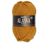 Frida's Wollhaus Drops 50 g Alaska Uni und Mix Häkeln Stricken Filzen Schurwolle 30 Farben (Uni 58 | Senf)