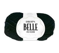 Frida's Wollhaus Drops 50 g Belle Baumwolle Wolle Viscose Leinen Babygarn Sommergarn Stricken Häkeln 20 Farben (08 | Schwarz)