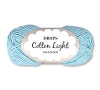 Frida's Wollhaus Drops 50 g Cotton Light Baumwollmischgarn Stricken Häkeln Wolle Garn 33 Farben (08 | Hell Eisblau)
