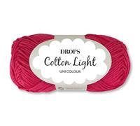 Frida's Wollhaus Drops 50 g Cotton Light Baumwollmischgarn Stricken Häkeln Wolle Garn 33 Farben (18 | Cerise)