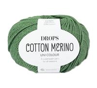 Frida's Wollhaus Drops 50 g Cotton Merino superwash Schurwolle Baumwolle Öko-Tex Wolle Garn Stricken Häkeln (11 | Waldgrün)