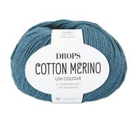 Frida's Wollhaus Drops 50 g Cotton Merino superwash Schurwolle Baumwolle Öko-Tex Wolle Garn Stricken Häkeln (16 | Jeansblau)