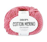 Frida's Wollhaus Drops 50 g Cotton Merino superwash Schurwolle Baumwolle Öko-Tex Wolle Garn Stricken Häkeln (36 | Himbeersorbet)