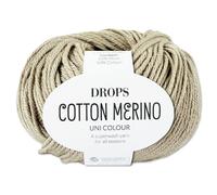 Frida's Wollhaus Drops 50 g Cotton Merino superwash Schurwolle Baumwolle Öko-Tex Wolle Garn Stricken Häkeln (03 | Beige)