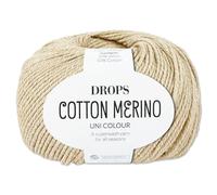 Frida's Wollhaus Drops 50 g Cotton Merino superwash Schurwolle Baumwolle Öko-Tex Wolle Garn Stricken Häkeln (38 | Weizen)