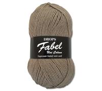 Frida's Wollhaus Drops 50 g Fabel Sockenwolle Schurwolle superwash Garn Stricken Häkeln 45 Farben (101 | Beige)