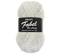 Frida's Wollhaus Drops 50 g Fabel Sockenwolle Schurwolle superwash Garn Stricken Häkeln 45 Farben (114 | Hell Perlgrau)