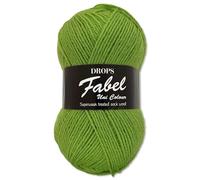 Frida's Wollhaus Drops 50 g Fabel Sockenwolle Schurwolle superwash Garn Stricken Häkeln 45 Farben (112 | Apfelgrün)