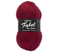 Frida's Wollhaus Drops 50 g Fabel Sockenwolle Schurwolle superwash Garn Stricken Häkeln 45 Farben (113 | Rubinrot)