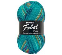 Frida's Wollhaus Drops 50 g Fabel Sockenwolle Schurwolle superwash Garn Stricken Häkeln 45 Farben (162 | Blue Sea)