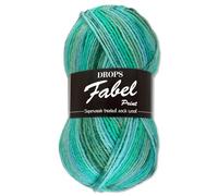 Frida's Wollhaus Drops 50 g Fabel Sockenwolle Schurwolle superwash Garn Stricken Häkeln 45 Farben (340 | Blue Lagoon)