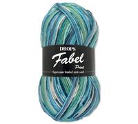 Frida's Wollhaus Drops 50 g Fabel Sockenwolle Schurwolle superwash Garn Stricken Häkeln 45 Farben (522 | Türkis/Blau)