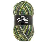 Frida's Wollhaus Drops 50 g Fabel Sockenwolle Schurwolle superwash Garn Stricken Häkeln 45 Farben (542 | Grün)