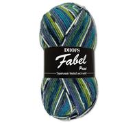 Frida's Wollhaus Drops 50 g Fabel Sockenwolle Schurwolle superwash Garn Stricken Häkeln 45 Farben (677 | Grün/Türkis)