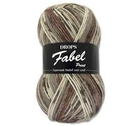 Frida's Wollhaus Drops 50 g Fabel Sockenwolle Schurwolle superwash Garn Stricken Häkeln 45 Farben (912 | Soft Chocolate)