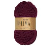 Frida's Wollhaus Drops 50 g Lima Uni Stricken Häkeln Schurwolle Alpaka Filzen 21 Farben (Uni 5820 | Weinrot)