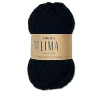 Frida's Wollhaus Drops 50 g Lima Uni Stricken Häkeln Schurwolle Alpaka Filzen 21 Farben (Uni 8903 | Schwarz)