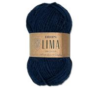 Frida's Wollhaus Drops 50 g Lima Uni Stricken Häkeln Schurwolle Alpaka Filzen 21 Farben (Uni 9016 | Marine)