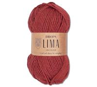 Frida's Wollhaus Drops 50 g Lima Uni Stricken Häkeln Schurwolle Alpaka Filzen 21 Farben (Uni 9021 | Roter Ziegelstein)