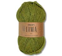 Frida's Wollhaus Drops 50 g Lima Uni und Mix Wolle Garn Stricken Häkeln Schurwolle Alpaka Filzen 36 Farben (Mix 0705 | Olive)