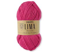 Frida's Wollhaus Drops 50 g Lima Uni und Mix Wolle Garn Stricken Häkeln Schurwolle Alpaka Filzen 36 Farben (Uni 9028 | Magenta)
