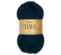 Frida's Wollhaus Drops 50 g Lima Uni und Mix Wolle Garn Stricken Häkeln Schurwolle Alpaka Filzen 36 Farben (Mix 0701 | Petrol)