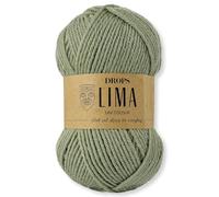 Frida's Wollhaus Drops 50 g Lima Uni und Mix Wolle Garn Stricken Häkeln Schurwolle Alpaka Filzen 36 Farben (Uni 9029 | Salbeigrün)