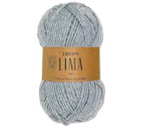 Frida's Wollhaus Drops 50 g Lima Uni und Mix Wolle Garn Stricken Häkeln Schurwolle Alpaka Filzen 36 Farben (Uni 9032 | Nebel Mix)