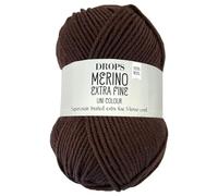 Frida's Wollhaus Drops 50 g Merino Extra Fine Mulesingfrei Waschbar Häkeln Stricken 46 Farben (uni colour 49 | Schokolade)