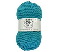 Frida's Wollhaus Drops 50 g Merino Extra Fine Mulesingfrei Waschbar Häkeln Stricken 46 Farben (uni colour 43 | Meeresblau)