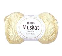 Frida's Wollhaus Drops 50 g Muskat Baumwolle Stricken Häkeln Wolle Garn mercerisiert 45 Farben (07 | Hellgelb)