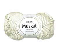 Frida's Wollhaus Drops 50 g Muskat Baumwolle Stricken Häkeln Wolle Garn mercerisiert 45 Farben (08 | Natur)