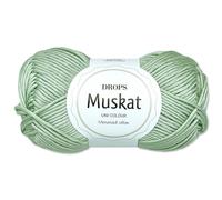 Frida's Wollhaus Drops 50 g Muskat Baumwolle Stricken Häkeln Wolle Garn mercerisiert 45 Farben (20 | Helles Mint)