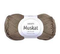 Frida's Wollhaus Drops 50 g Muskat Baumwolle Stricken Häkeln Wolle Garn mercerisiert 45 Farben (24 | Taupe)