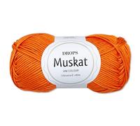 Frida's Wollhaus Drops 50 g Muskat Baumwolle Stricken Häkeln Wolle Garn mercerisiert 45 Farben (49 | Dunkelorange)
