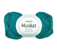 Frida's Wollhaus Drops 50 g Muskat Baumwolle Stricken Häkeln Wolle Garn mercerisiert 45 Farben (74 | Petrol)