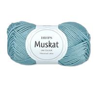 Frida's Wollhaus Drops 50 g Muskat Baumwolle Stricken Häkeln Wolle Garn mercerisiert 45 Farben (76 | Denim hell)