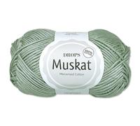 Frida's Wollhaus Drops 50 g Muskat Baumwolle Stricken Häkeln Wolle Garn mercerisiert 45 Farben (89 | Hell Seegrün)