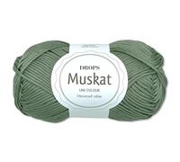 Frida's Wollhaus Drops 50 g Muskat Baumwolle Stricken Häkeln Wolle Garn mercerisiert 45 Farben (90 | Moosgrün)
